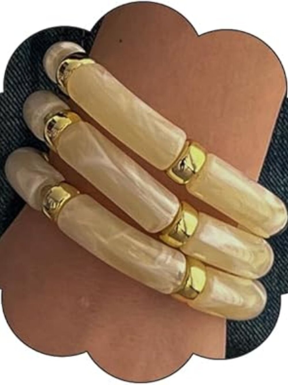 3pc Chunky Acrylic Bangle Bracelets Stackable Stretch Trendy Boho‎ Statement